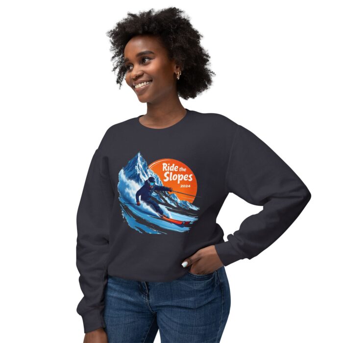 Ride the slopes Unisex Lightweight Crewneck Sweatshirt - Image 11