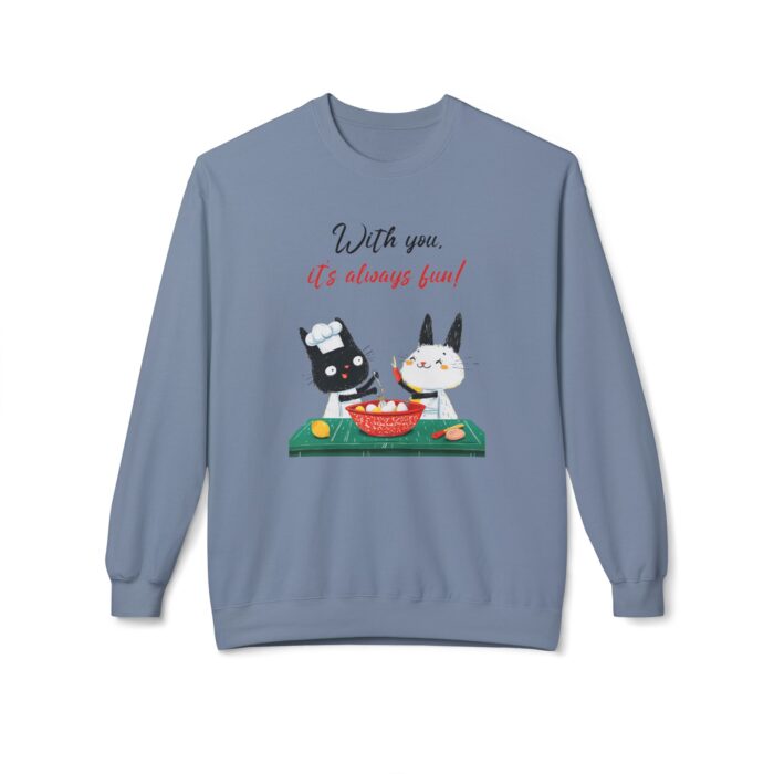 With you it's always fun Unisex Midweight Softstyle Fleece Crewneck Sweatshirt - Image 13