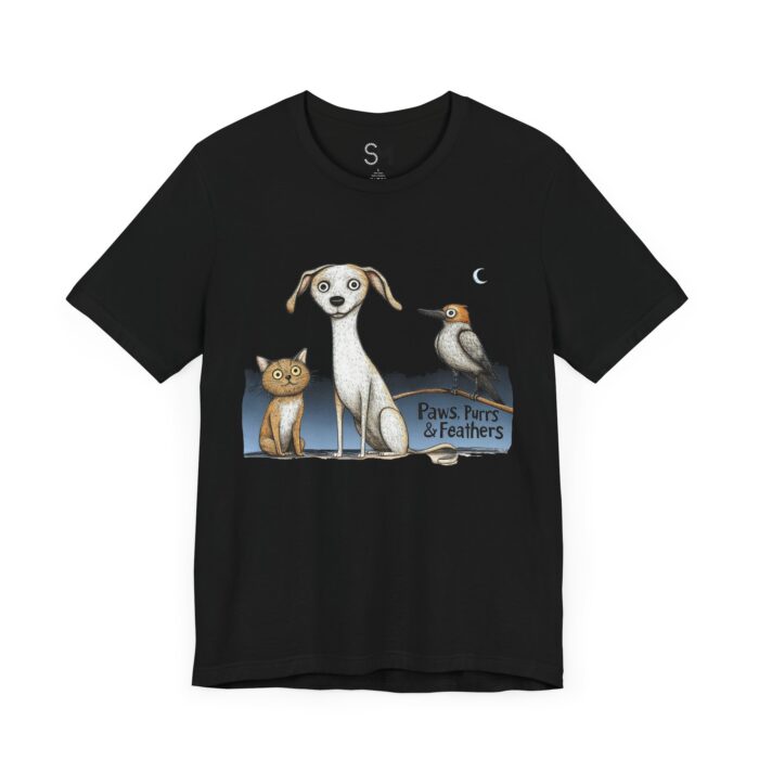 Paws purrs and feathers Unisex Jersey Short Sleeve Tee - Image 3