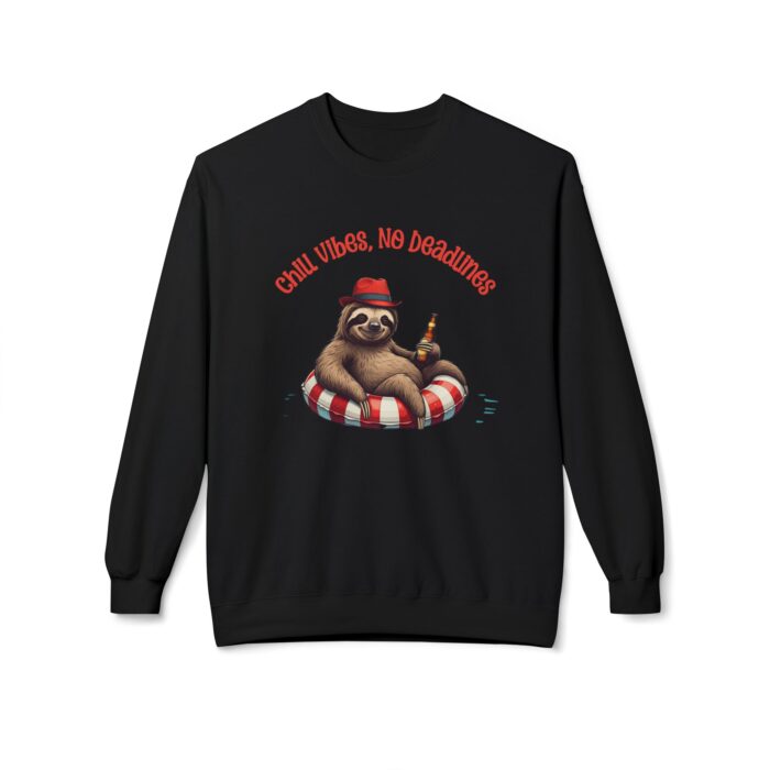 Chill vibes no deadline Unisex Midweight Softstyle Fleece Crewneck Sweatshirt - Image 5