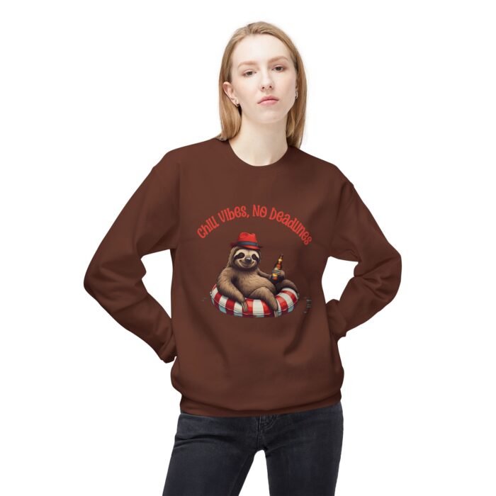 Chill vibes no deadline Unisex Midweight Softstyle Fleece Crewneck Sweatshirt - Image 3
