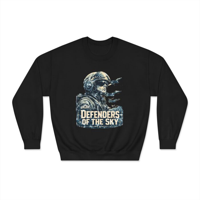 "meta_description": "Stay dry and stylish with the Defenders of the Sky Unisex Sweatshirt, perfect for any wardrobe.",