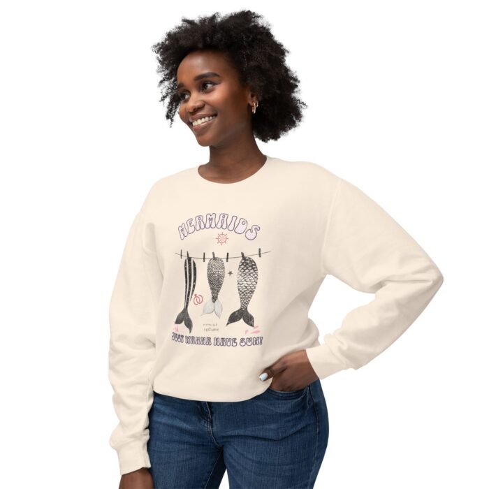 Mermaids just want to have a sun! Unisex Lightweight Crewneck Sweatshirt - Image 7