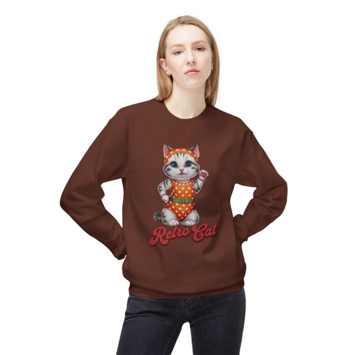 Retro Cat Unisex Midweight Softstyle Fleece Crewneck Sweatshirt - Image 7