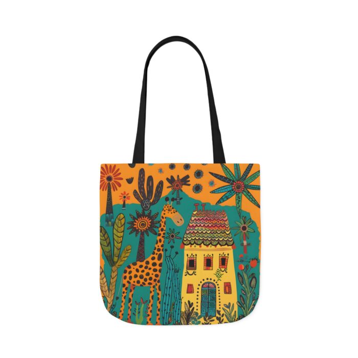 The giraffe that lives in my house Canvas Tote Bag, 5-Color Straps - Image 39