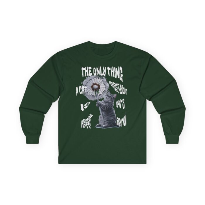 A cat worries about Unisex Ultra Cotton Long Sleeve Tee - Image 7