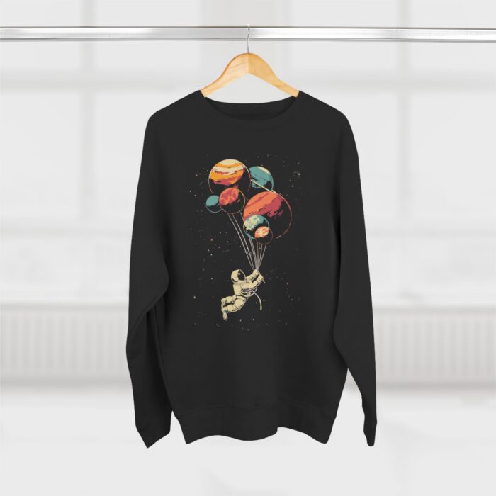 Astronaut and balloon at a Time Unisex Crewneck Sweatshirt - Image 8
