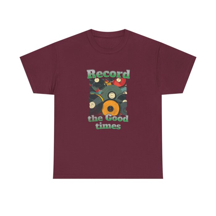 Record the good times Unisex Heavy Cotton Tee - Image 5