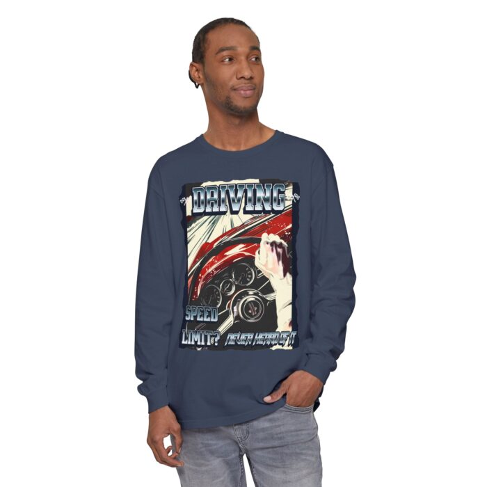 Driving Unisex Garment-dyed Long Sleeve T-Shirt - Image 3