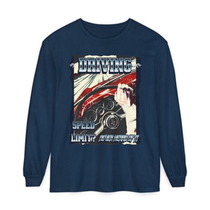 Driving Unisex Garment-dyed Long Sleeve T-Shirt - Image 5