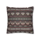 Nordic Knit Pattern Faux Suede Square Pillowcase