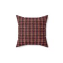 Red hues plaid Spun Polyester Square Pillow