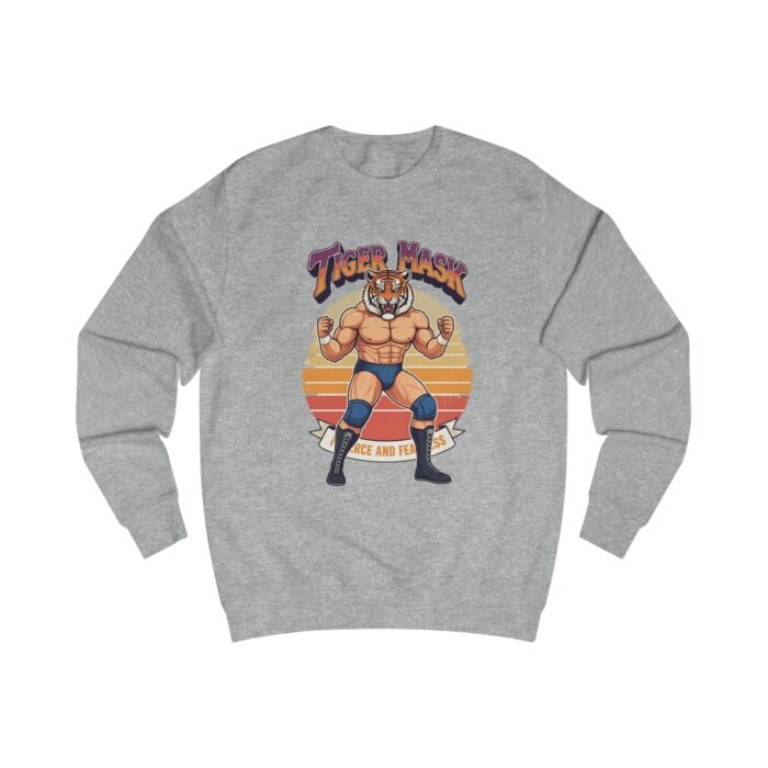 "meta_description": "Tiger mask Unisex Sweatshirt: Stylish and comfy cotton-poly blend. Perfect for trendy prints.",