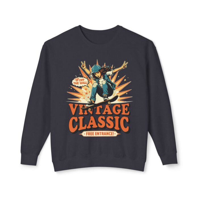 Vintage Classic Unisex Lightweight Crewneck Sweatshirt - Image 29