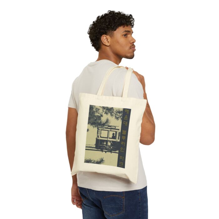 Haeundae blueline park Cotton Canvas Tote Bag - Image 3