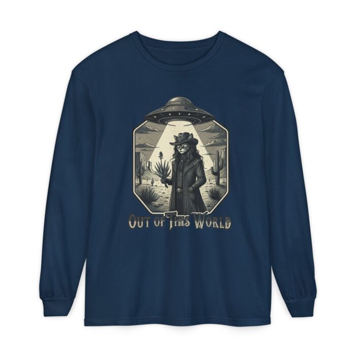 Out of this world Unisex Garment-dyed Long Sleeve T-Shirt - Image 5