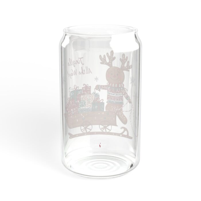 The Gingerbread Man's Love for Sleds Sipper Glass, 16oz - Image 7