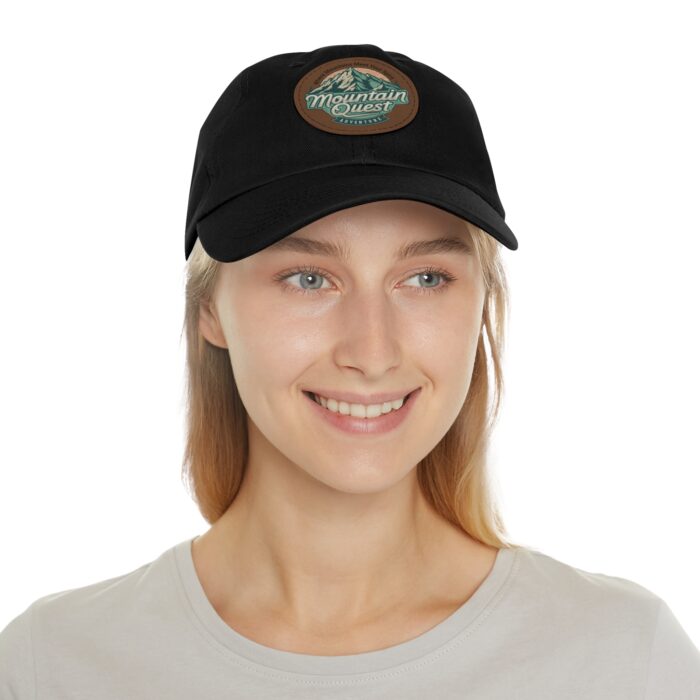 Where Mountains Meet Your Spirit Dad Hat with Leather Patch (Round) - Image 16