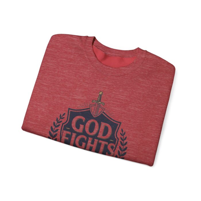 God fights for me Unisex Heavy Blend™ Crewneck Sweatshirt - Image 7