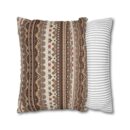 Warm Nordic Knit  Faux Suede Square Pillowcase