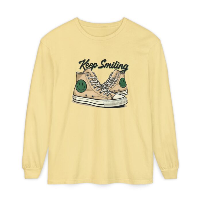 Copy of Keep smiling Unisex Garment-dyed Long Sleeve T-Shirt - Image 13