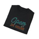 Open 24 Hours Unisex Softstyle T-Shirt - Casual Statement Tee