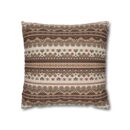 Warm Nordic Knit  Faux Suede Square Pillowcase