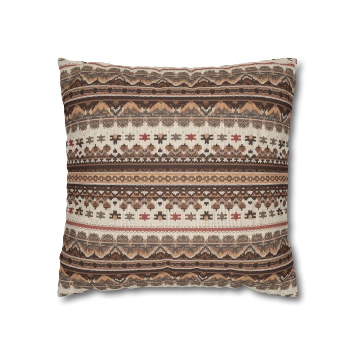 Warm Nordic Knit  Faux Suede Square Pillowcase - Image 5