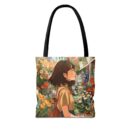 Girl and Flower Shop Tote Bag (AOP)