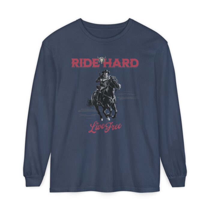 Ride hard Unisex Garment-dyed Long Sleeve T-Shirt - Image 17