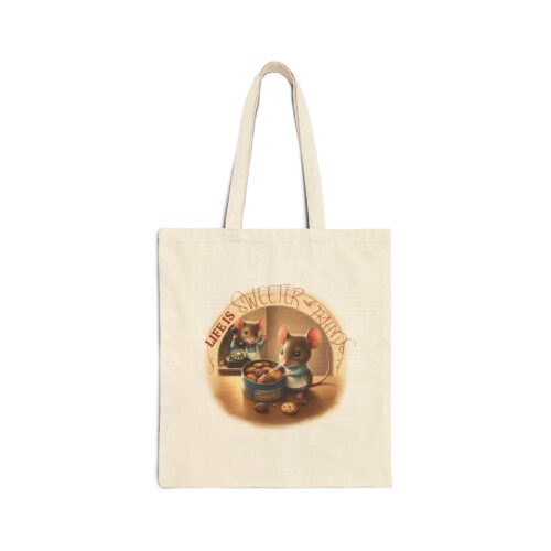 Life is sweeter with friends Cotton Canvas Tote Bag