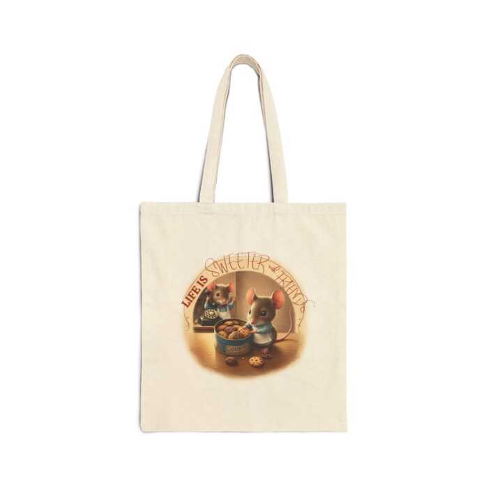 Life is sweeter with friends Cotton Canvas Tote Bag