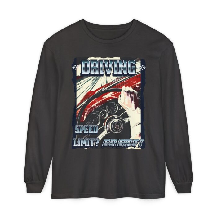 Driving Unisex Garment-dyed Long Sleeve T-Shirt - Image 9