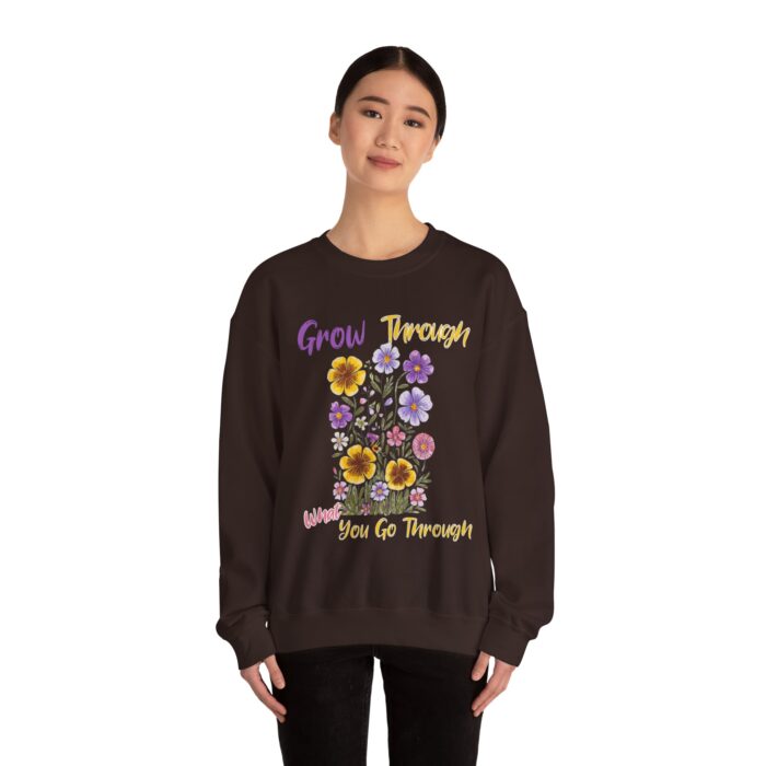Grow Through What You Go Through Unisex Heavy Blend™ Crewneck Sweatshirt - Image 4