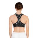 Black and White Flower Sports Bra (AOP)