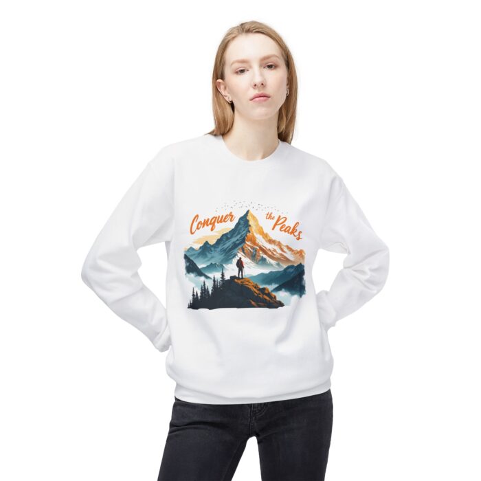 Conquer the peaks Unisex Midweight Softstyle Fleece Crewneck Sweatshirt - Image 3