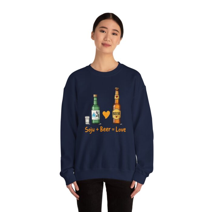 Soju + Beer = Love Unisex Heavy Blend™ Crewneck Sweatshirt - Image 52