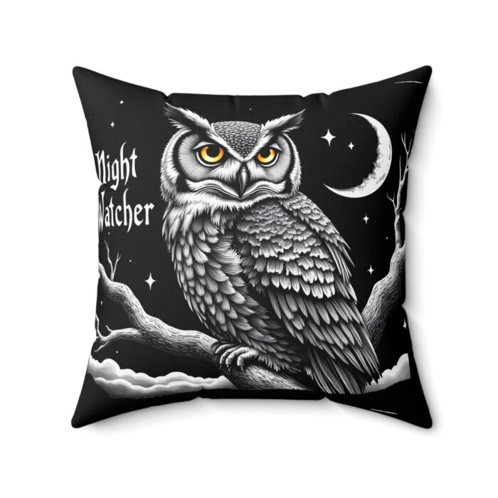 Night watcher Spun Polyester Square Pillow - Image 11