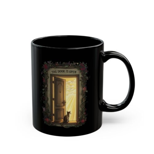 The door is open Black Mug (11oz, 15oz)