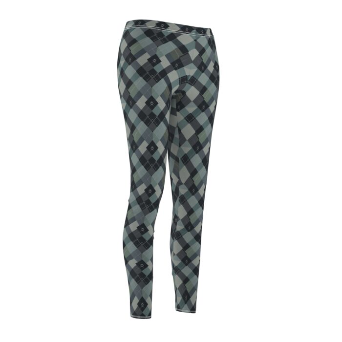 Midnight Plaid Women's Cut & Sew Casual Leggings (AOP) - Image 3
