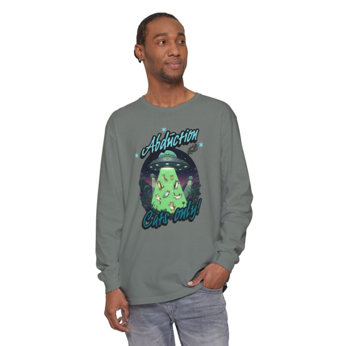 Abduction cats only! Unisex Garment-dyed Long Sleeve T-Shirt - Image 35