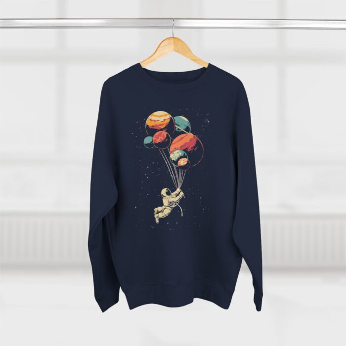 Astronaut and balloon at a Time Unisex Crewneck Sweatshirt - Image 16