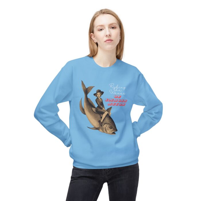 "Riding the Waves of Imagination" Unisex Midweight Softstyle Fleece Crewneck Sweatshirt - Image 19