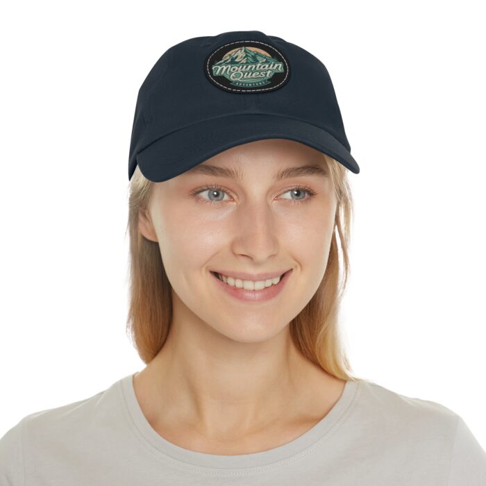 Where Mountains Meet Your Spirit Dad Hat with Leather Patch (Round) - Image 20