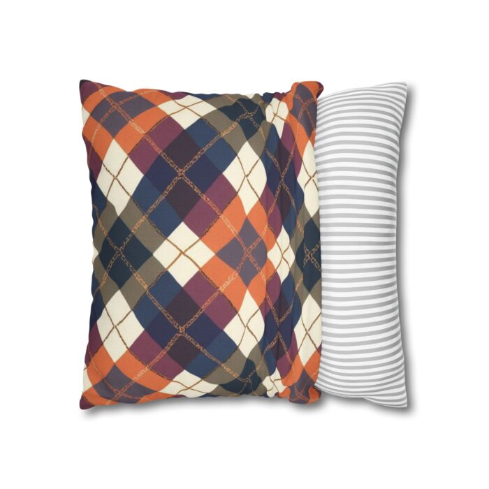 Warm Harvest Argyle Spun Polyester Square Pillowcase - Image 8