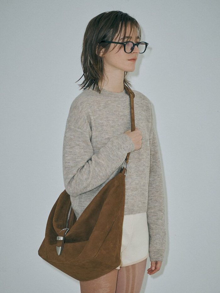 BELTED HOBO_chestnut nubuck - EmpressKorea