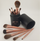 Vanilla Moon Stylish Makeup Brush 10piece Set Case Black/Beige - EmpressKorea