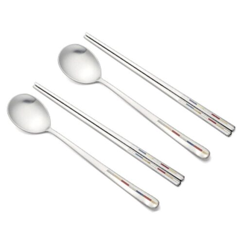Living Korea Laser Cutlery couple spoon set Fedora 21cm 2 pairs 1 set - EmpressKorea