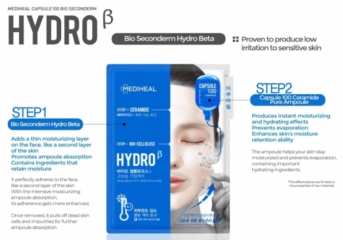 MEDIHEAL Capsule 100 Bio Seconderm Hydro Beta 23ml+4ml*10EA - EmpressKorea