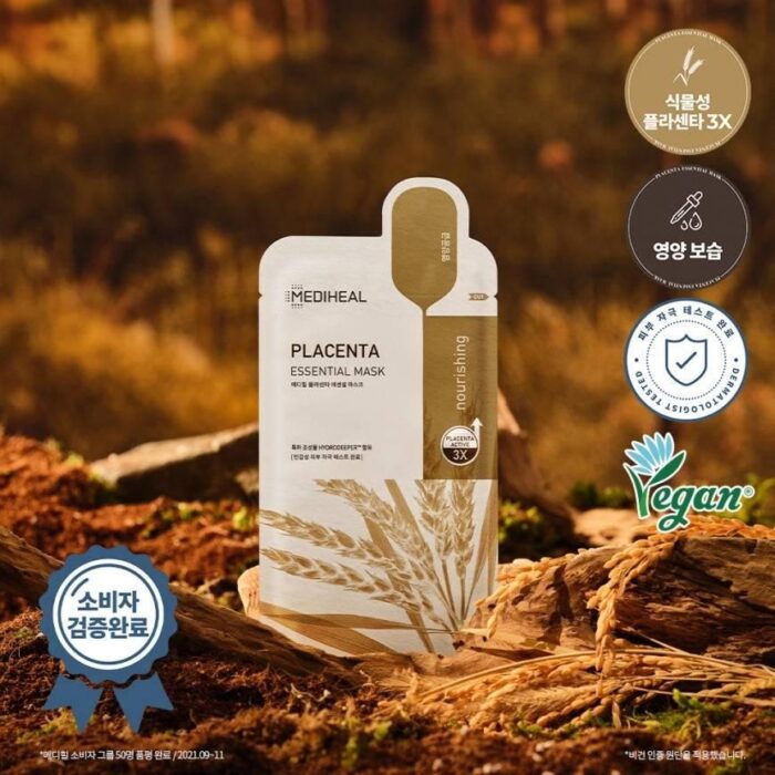 MEDIHEAL PLACENTA ESSENTIAL MASK 10pcs - EmpressKorea
